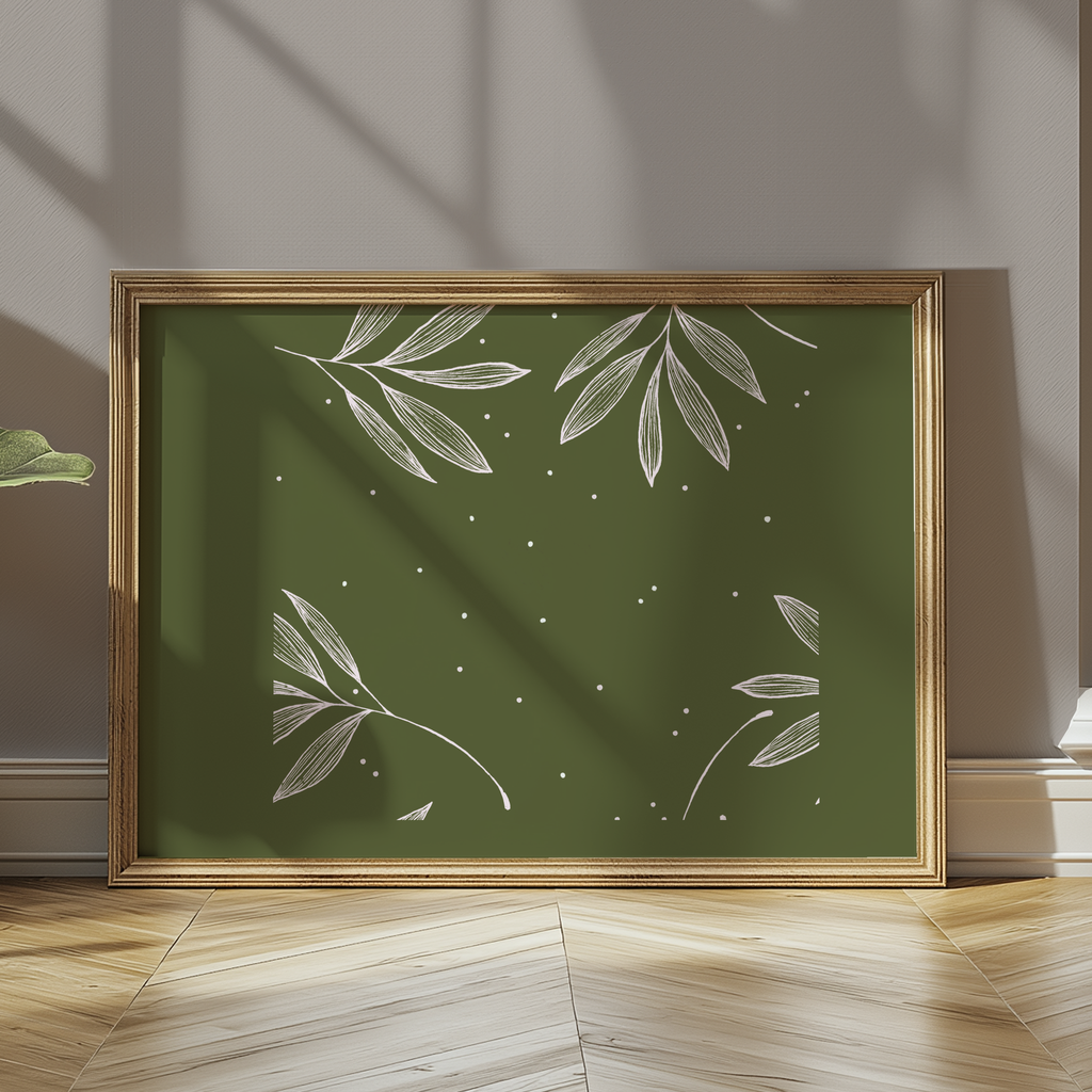 Leaves In Forest Green - Repeat Pattern - Digital Print