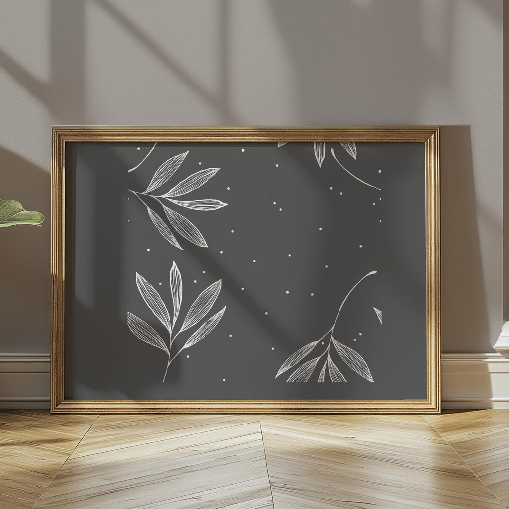 Leaves In Grey - Repeat Pattern - Digital Print