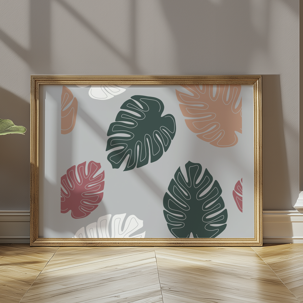 Pastel Monstera -Repeat Pattern - Digital Print