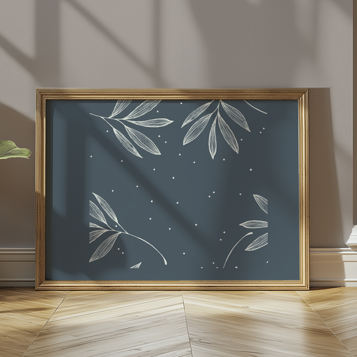Leaves In Blue Original - Repeat Pattern - Digital Print