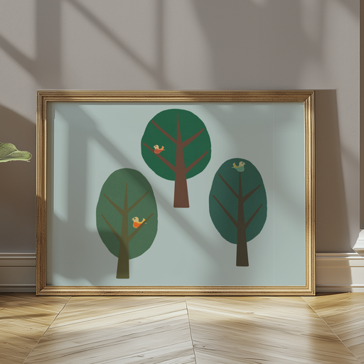 Trees and Birds - Digital Print